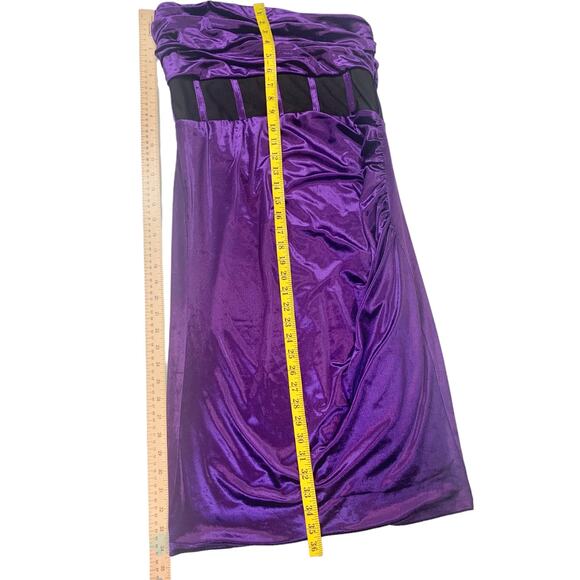 Gabrielle Union Aniyah Strapless Dark Purple Velvet Illusion‎ Dress Sz Large - Picture 10 of 12